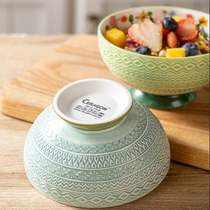 Wholesale Relief Ceramic Bowls, Colorful Dinnerware Set in Bulk - Image 2