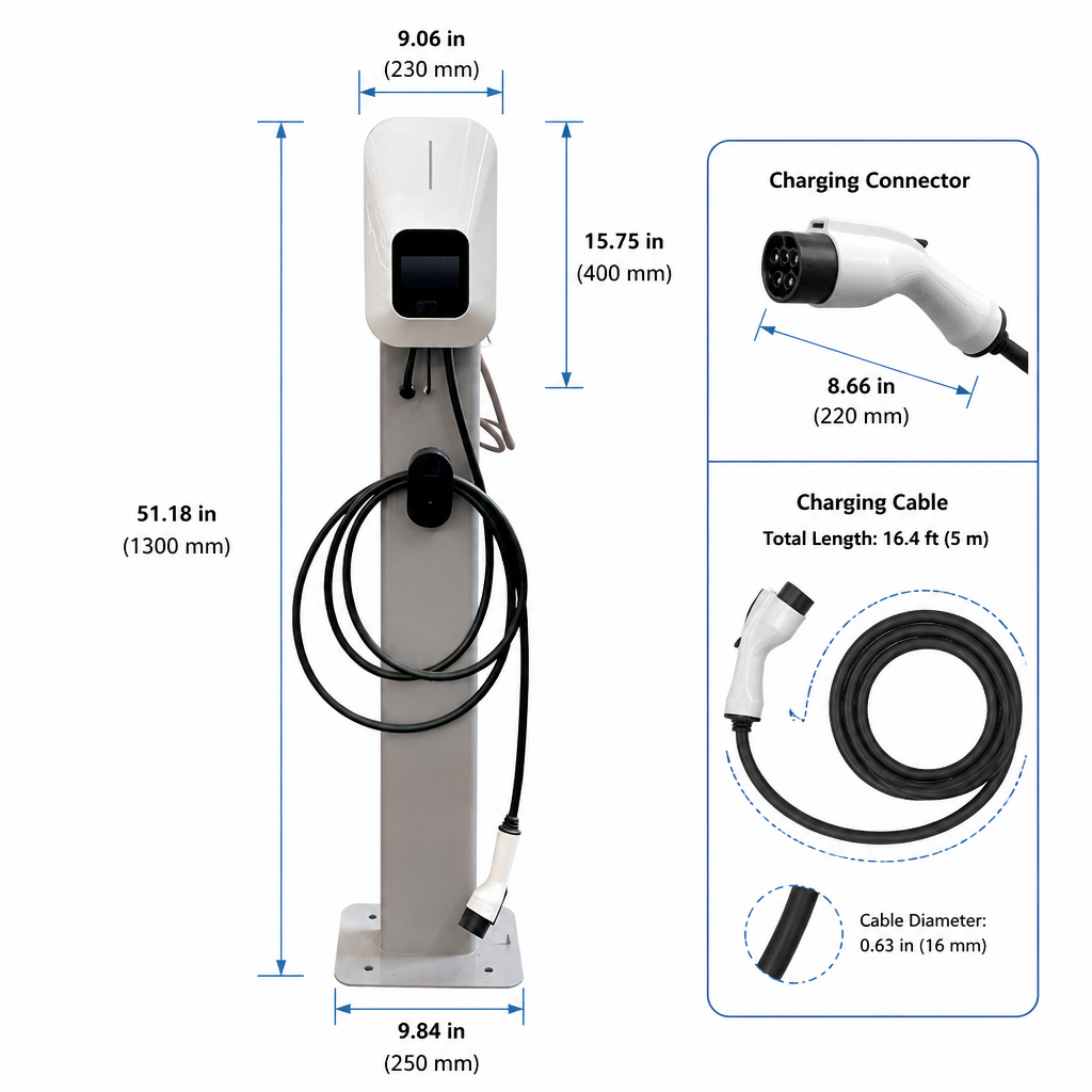 7kW Single-Gun AC EV Charging Pile - Image 2